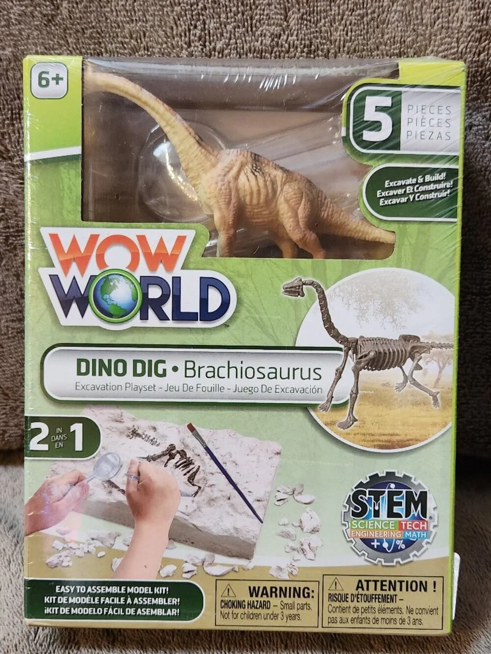 WOW WORLD DINO DIG - Dinosaur Excavation Playset - Set of Two (2) - NEW NIB